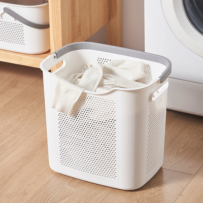 Modern 40 Liter Rectangular Plastic Laundry Basket Penyimpanan Dalam Tahan Lama