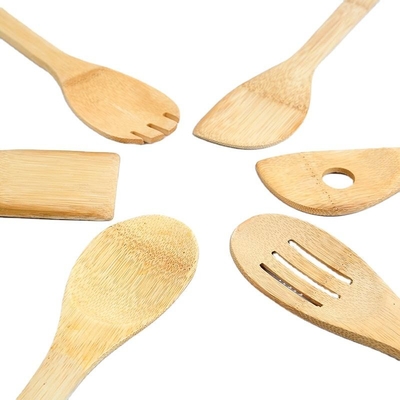 6 Piece Bamboo Kitchen Utensil Set Kayu Spatula sendok untuk memasak