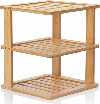 Bambu bebas berdiri kayu Rak, Dapur Countertop Corner Rak 10x10x11.5 Inch