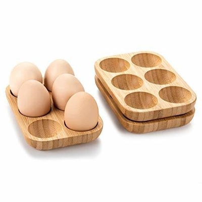 Set Tray Bambu tahan lama dengan 6 lubang