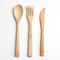 OEM logo natural portable Travel kayu garpu sendok pisau kayu bambu Sendok garpu sendok garpu set untuk dapur