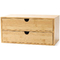 Kotak Penyimpanan Kosmetik Bambu Organik Alami Fungsional 12.99x7.48x6.26 Inci