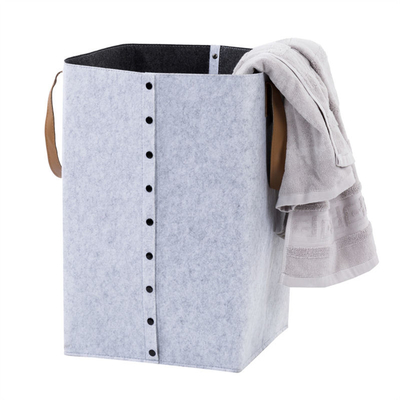 Customized Warna Modern Polyester Felt Storage Basket Untuk Pakaian Organisasi