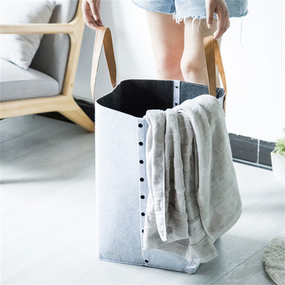 Customized Warna Modern Polyester Felt Storage Basket Untuk Pakaian Organisasi