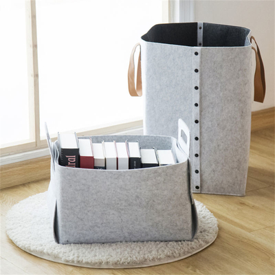 Customized Warna Modern Polyester Felt Storage Basket Untuk Pakaian Organisasi