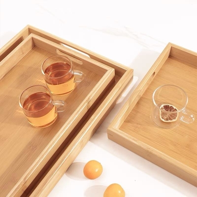 Eco Friendly Bamboo Rectangular Tray Dengan Desain Modern Berkelanjutan Dan Palet Warna Alami