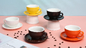 Cangkir Espresso Keramik Tembikar Pecah Belah Dengan Piring Cangkir kopi mug